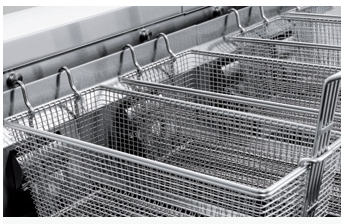 NTP7-4EF  Four vat electric fryer with filtration system