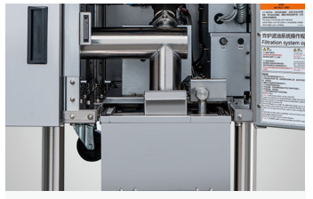 NTP7-4EF  Four vat electric fryer with filtration system