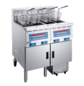 NTP14-2LSEF  Three vat electric fryer with filtration system