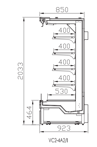 RVC2-4A2-OV9   Open horizontal showcase