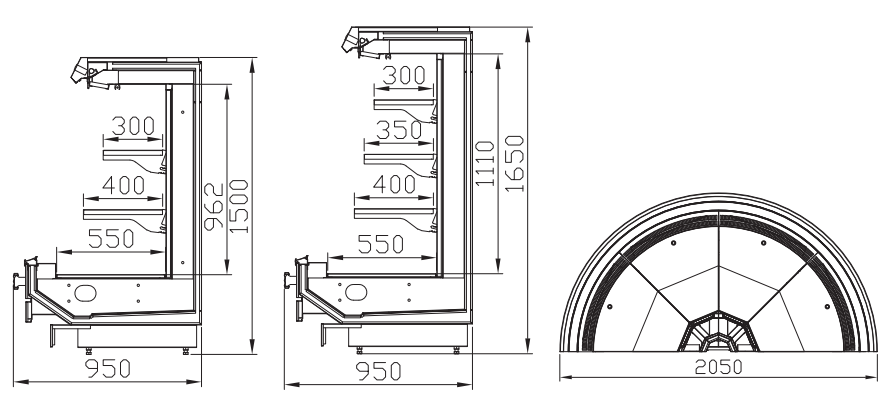 RVC1-4J2-068  Open half height display cabinet 4J Series