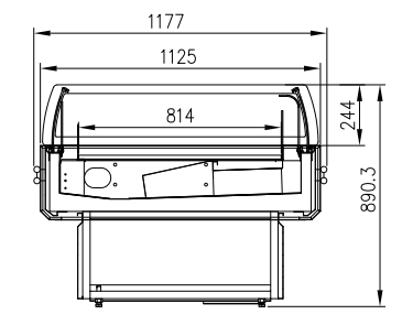 RHC4-4Y1-062 Open half height display cabinet 4Y Series