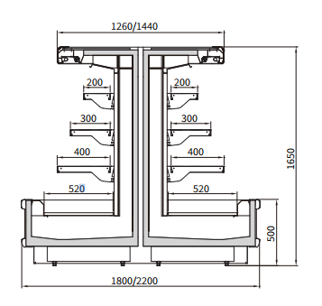 LTTB-F06165 Semi-vertical wind curtain cooler